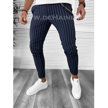 Pantaloni barbati casual regular fit bleumarin B7940 14-4 E~