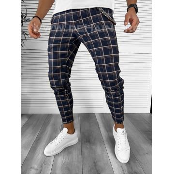 Pantaloni barbati casual regular fit bleumarin B7941 i17-1.3
