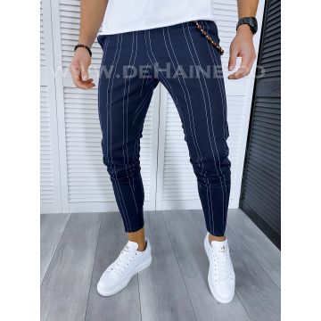 Pantaloni barbati casual regular fit bleumarin in dungi B1704 3-1 E