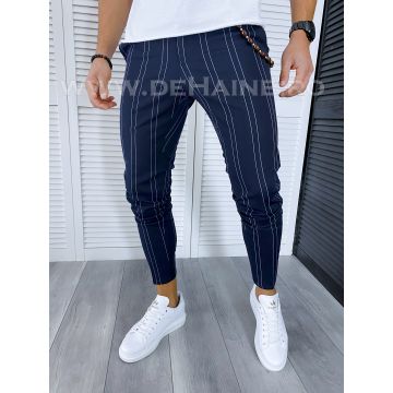 Pantaloni barbati casual regular fit bleumarin in dungi B1704 123-1
