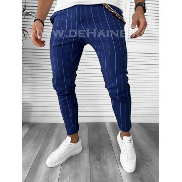 Pantaloni barbati casual regular fit bleumarin in dungi B7871 F2-4.1.2 / 26-1.2 E~