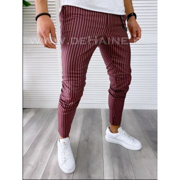 Pantaloni barbati casual regular fit grena B1749   S3-1