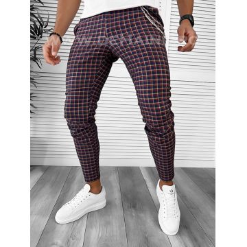 Pantaloni barbati casual regular fit grena B7932 I10-1 U4-1