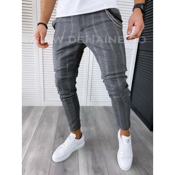 Pantaloni barbati casual regular fit gri B1551 I19