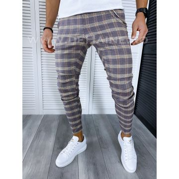 Pantaloni barbati casual regular fit in carouri B1553 B6-5.1 / 18-3 E~