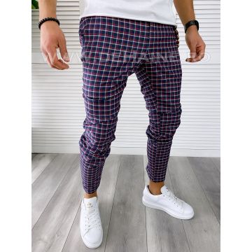 Pantaloni barbati casual regular fit in carouri B1727 S3