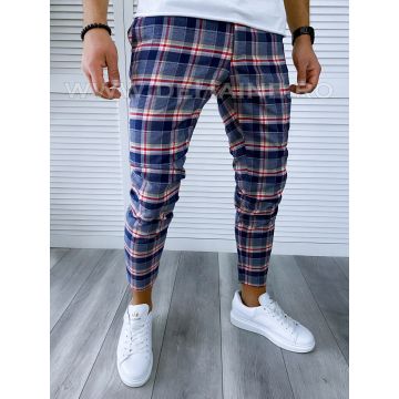 Pantaloni barbati casual regular fit in carouri B1731 42-2.2