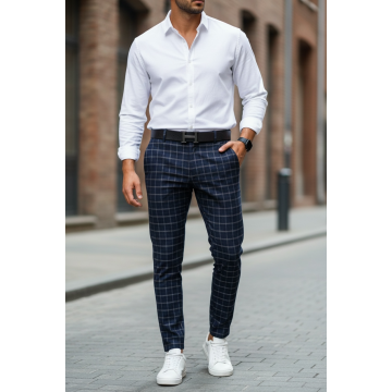 Pantaloni barbati casual regular fit in carouri B1732 119-1