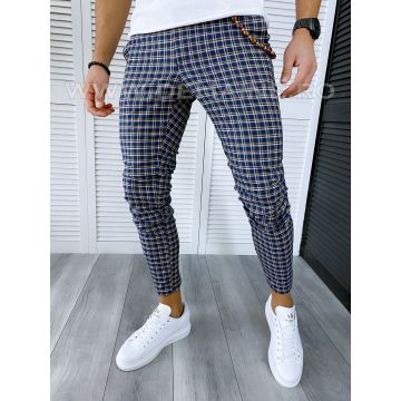 Pantaloni barbati casual regular fit in carouri B1739 11-4 e*