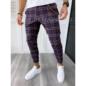 Pantaloni barbati casual regular fit in carouri B1822 13-5 E ~