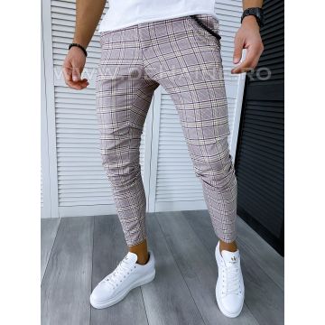 Pantaloni barbati casual regular fit in carouri B1928 O2-4.1