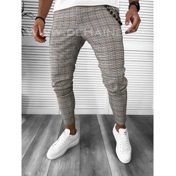 Pantaloni barbati casual regular fit in carouri B7869 14-4 E