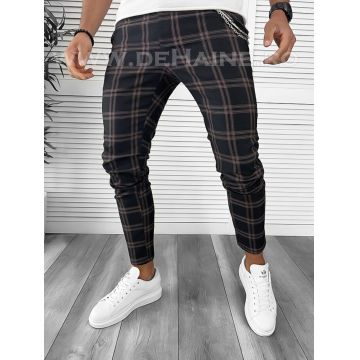 Pantaloni barbati casual regular fit in carouri B7943 N6-5.1
