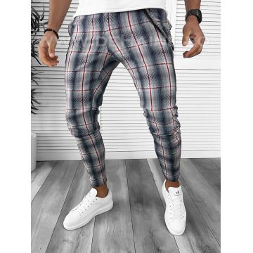 Pantaloni barbati casual regular fit in carouri B7947 9-5