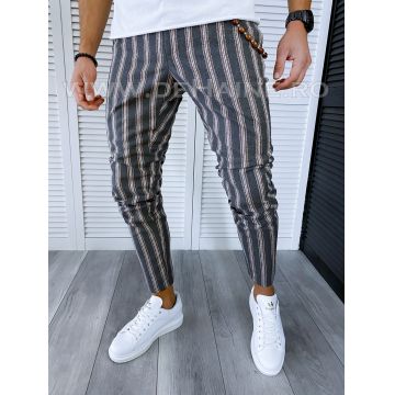 Pantaloni barbati casual regular fit in dungi B1547 10-1 e~