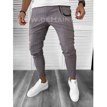 Pantaloni barbati casual regular fit in dungi B7888 F3-3.2.3