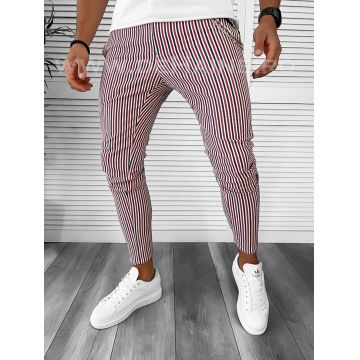 Pantaloni barbati casual regular fit in dungi B7890 P18-4.1