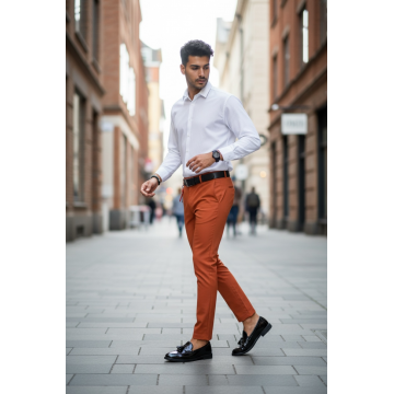 Pantaloni barbati casual regular fit maro B1734  B6-3/ 68-1.5 ~