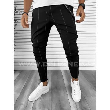 Pantaloni barbati casual regular fit negri B8022    B9-2