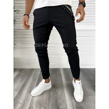 Pantaloni barbati casual regular fit negri B8023  N7-2.1