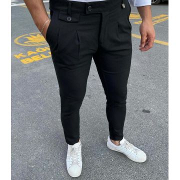 Pantaloni barbati casual regular fit negri B8558 F6-3.2