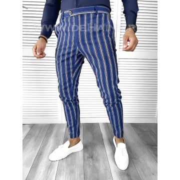 Pantaloni barbati eleganti bleumarin B1606 F3-5.2 E 10-5 ~