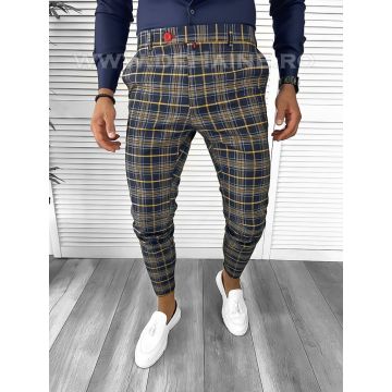 Pantaloni barbati eleganti in carouri B8508 15-1 e ~