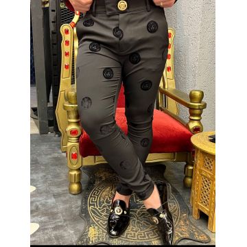 Pantaloni barbati eleganti negri B5728 B7-2