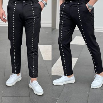 Pantaloni barbati eleganti negri B6355 P20-2.1