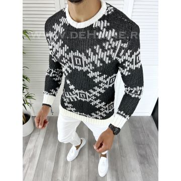 Pulover barbati gros slim fit gri inchis ZR T3623 99-4* 32-4 E~