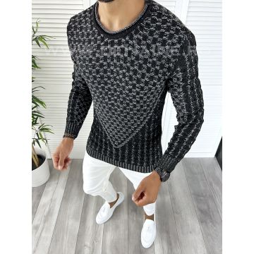 Pulover barbati gros slim fit negru T3620 106-5*/U5