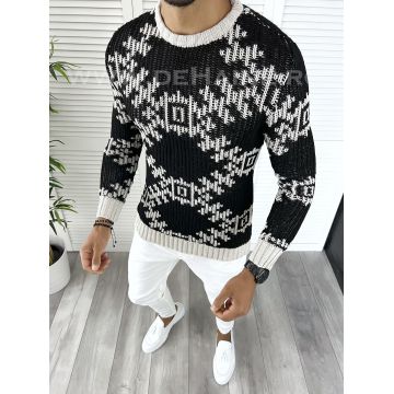 Pulover barbati gros slim fit negru T3623 S3 3 / 96-5 E ~