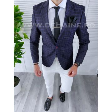 Sacou barbati in carouri  slim fit B4234 P19-4.3