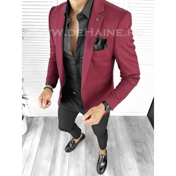 Sacou barbati slim fit grena B8339  90-4.1