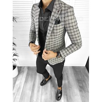 Sacou barbati slim fit in carouri B8315  N7-5.3