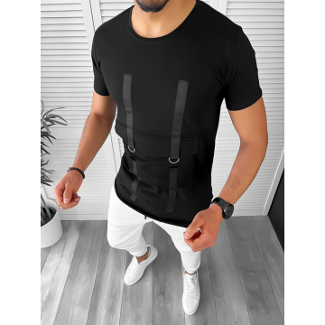 Tricou barbati negru slim fit Vagabond B1954 N1-6.1