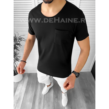 Tricou barbati slim fit negru B1961 K2-2