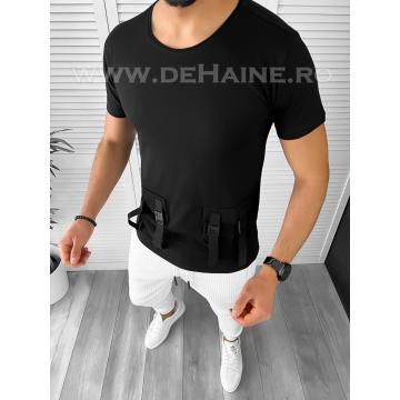 Tricou barbati slim fit negru B1966  N5-4.1