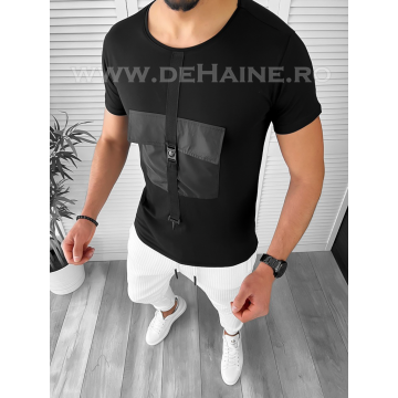 Tricou barbati slim fit negru B1975 N5-3.1