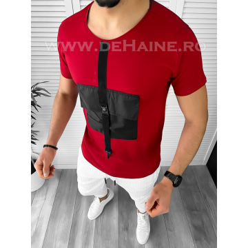 Tricou barbati slim fit rosu B1975 U
