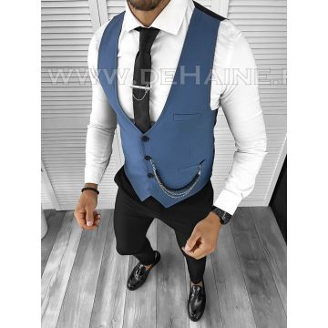 Vesta barbati eleganta slim fit bleu B8174 O6-6.2
