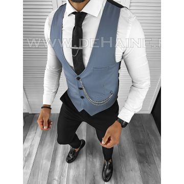 Vesta barbati eleganta slim fit bleu B8185 102-2 E~