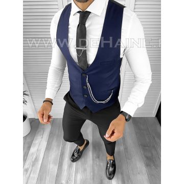 Vesta barbati eleganta slim fit bleumarin B8119 75-4 e