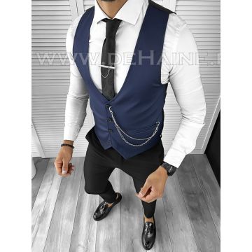 Vesta barbati eleganta slim fit bleumarin B8122 75-4 e