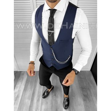 Vesta barbati eleganta slim fit bleumarin B8151 140-6 E