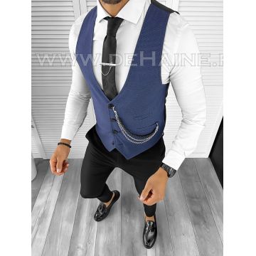 Vesta barbati eleganta slim fit bleumarin B8184 75-4 e