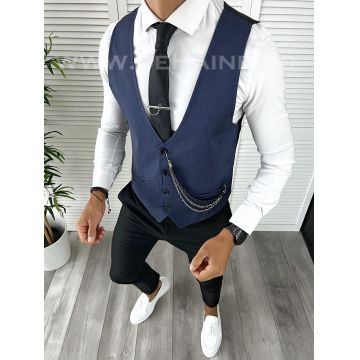 Vesta barbati eleganta slim fit bleumarin V31 141-2  E