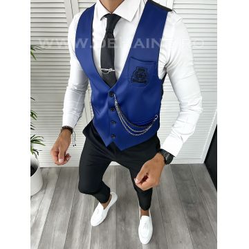 Vesta barbati eleganta slim fit bleumarin V32 23-2 E~
