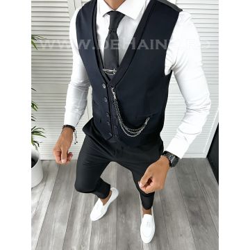 Vesta barbati eleganta slim fit bleumarin V52  O3-3.1