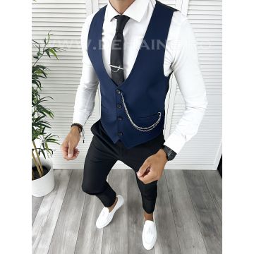 Vesta barbati eleganta slim fit bleumarin V55 N7-4.2